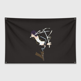 Флаг-баннер с принтом Yato в Новосибирске, 100% полиэстер | размер 67 х 109 см, плотность ткани — 95 г/м2; по краям флага есть четыре люверса для крепления | god of calamity | noragami | shinki | yato | yatogami | бездомный бог | бог бедствия | шинки | ято