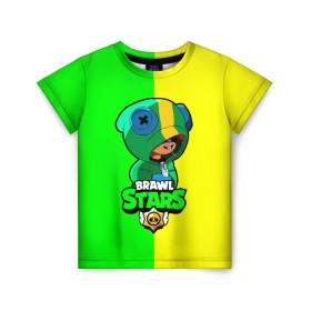 Детская футболка 3D с принтом Brawl Stars LEON в Новосибирске, 100% гипоаллергенный полиэфир | прямой крой, круглый вырез горловины, длина до линии бедер, чуть спущенное плечо, ткань немного тянется | brawl | brawl stars | crow | leon | stars | бравл | бравл старс | браво старс | игра | компьютерная | кров | леон | онлайн | старс