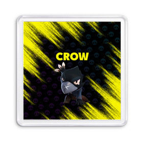 Магнит 55*55 с принтом Brawl Stars CROW в Новосибирске, Пластик | Размер: 65*65 мм; Размер печати: 55*55 мм | Тематика изображения на принте: brawl | brawl stars | crow | leon | stars | бравл | бравл старс | браво старс | игра | компьютерная | кров | леон | онлайн | старс