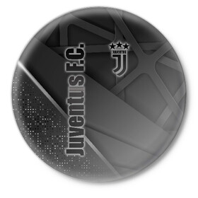 Значок с принтом Juventus F.C. в Новосибирске,  металл | круглая форма, металлическая застежка в виде булавки | calcio | club | cr7 | cristiano ronaldo | dybala | football | full highlights | goals | italia | juventus | napoli | roma | serie a | белый | италия | клуб | форма | черный | ювентус