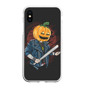 Чехол для iPhone XS Max матовый с принтом Halloween в Новосибирске, Силикон | Область печати: задняя сторона чехла, без боковых панелей | diy | ghost | halloween | horror | makeup | scary | skull clown | trick or treat | вампир | ведьма | кошка | луна | магия | ночь | тыква | хэллоуин