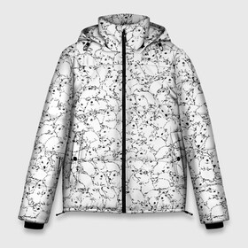 Мужская зимняя куртка 3D с принтом Белые мыши в Новосибирске, верх — 100% полиэстер; подкладка — 100% полиэстер; утеплитель — 100% полиэстер | длина ниже бедра, свободный силуэт Оверсайз. Есть воротник-стойка, отстегивающийся капюшон и ветрозащитная планка. 

Боковые карманы с листочкой на кнопках и внутренний карман на молнии. | Тематика изображения на принте: белый | грызуны | крыса | мышка | мышь | петтерн | стая | толпа