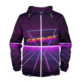 Мужская ветровка 3D с принтом SYNTHWAVE / RETROWAVE в Новосибирске, 100% полиэстер | подол и капюшон оформлены резинкой с фиксаторами, два кармана без застежек по бокам, один потайной карман на груди | Тематика изображения на принте: hotline miami | neon | outrun | outrun electro | retrowave | synth | synthwave | неон | хотлайн майами