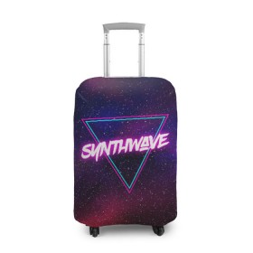 Чехол для чемодана 3D с принтом SYNTHWAVE / RETROWAVE в Новосибирске, 86% полиэфир, 14% спандекс | двустороннее нанесение принта, прорези для ручек и колес | hotline miami | neon | outrun | outrun electro | retrowave | synth | synthwave | неон | хотлайн майами