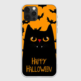 Чехол для iPhone 12 Pro Max с принтом Happy halloween в Новосибирске, Силикон |  | halloween | horror | вампир | кот | кот вампир | котик | кошка | летучие мыши | мыши | пятница 13 | страшилки | страшно | ужасы | хоррор | хэллоуин