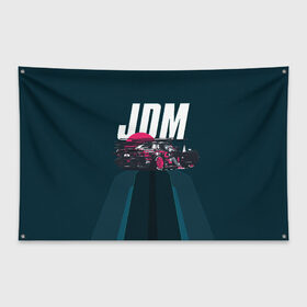 Флаг-баннер с принтом JDM в Новосибирске, 100% полиэстер | размер 67 х 109 см, плотность ткани — 95 г/м2; по краям флага есть четыре люверса для крепления | bosozoku | bosozoku style | drag | drift | japan style | jdm | mazda | босудзоку | босузоку | дрифт