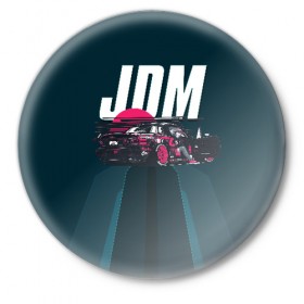 Значок с принтом JDM в Новосибирске,  металл | круглая форма, металлическая застежка в виде булавки | bosozoku | bosozoku style | drag | drift | japan style | jdm | mazda | босудзоку | босузоку | дрифт