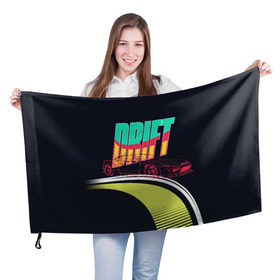 Флаг 3D с принтом Drift Style в Новосибирске, 100% полиэстер | плотность ткани — 95 г/м2, размер — 67 х 109 см. Принт наносится с одной стороны | bosozoku | bosozoku style | drag | drift | japan style | jdm | босудзоку | босузоку | дрифт