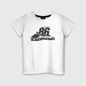Детская футболка хлопок с принтом AE86 в Новосибирске, 100% хлопок | круглый вырез горловины, полуприлегающий силуэт, длина до линии бедер | ae 86 | bosozoku | bosozoku style | drag | drift | japan style | jdm | босудзоку | босузоку | дрифт