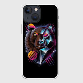 Чехол для iPhone 13 mini с принтом RETRO CYBER BEAR в Новосибирске,  |  | Тематика изображения на принте: hotline miami | neon | outrun | outrun electro | retro | retrowave | synth | synthwave | неон | ретро | хотлайн майами