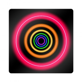 Магнит виниловый Квадрат с принтом Neon в Новосибирске, полимерный материал с магнитным слоем | размер 9*9 см, закругленные углы | neon | абстрактно | абстрактный | абстракция | кругами | круги | круглая | круглый | круглыми | кружки | крушки | неон | неонка | неоновые | неоновый | светящийся | яркий