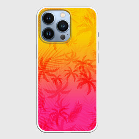 Чехол для iPhone 13 Pro с принтом РЕТРО ПАЛЬМЫ в Новосибирске,  |  | hotline miami | neon | new retro wave | outrun | outrun electro | paints | palmen | rainbow | retro | retrowave | summer | synth | synthwave | tropical | брызги | брызги красок | звёзды | космос | краски | лето | неон | пальмы | радуга | 