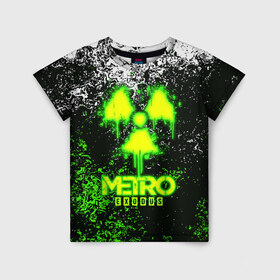 Детская футболка 3D с принтом METRO EXODUS в Новосибирске, 100% гипоаллергенный полиэфир | прямой крой, круглый вырез горловины, длина до линии бедер, чуть спущенное плечо, ткань немного тянется | exodus | horror | metro 2033 | metro exodus | sparta | survival | артём | игры | исход | метро | метро 2035 | спарта | спартанцы