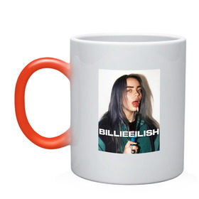 Кружка хамелеон с принтом BILLIE EILISH в Новосибирске, керамика | меняет цвет при нагревании, емкость 330 мл | bilie | billi | billie | eilish | eillish | elish | ellish | айлиш | алиш | били | билли | эйлиш | элиш