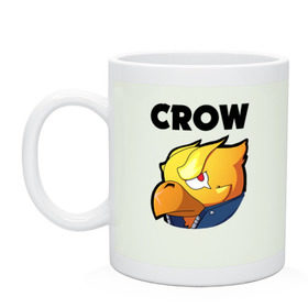 Кружка с принтом BRAWL STARS CROW PHOENIX в Новосибирске, керамика | объем — 330 мл, диаметр — 80 мм. Принт наносится на бока кружки, можно сделать два разных изображения | Тематика изображения на принте: android | brawl stars | colt | crow | games | leon | penny | poco. | shelly | spike | wanted | брав | бравл старс | звезды | игры | мобильные игры | старс