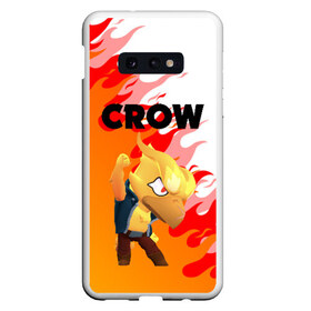 Чехол для Samsung S10E с принтом BRAWL STARS CROW PHOENIX в Новосибирске, Силикон | Область печати: задняя сторона чехла, без боковых панелей | android | brawl stars | colt | crow | games | leon | penny | poco. | shelly | spike | wanted | брав | бравл старс | звезды | игры | мобильные игры | старс