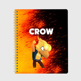 Тетрадь с принтом BRAWL STARS CROW PHOENIX в Новосибирске, 100% бумага | 48 листов, плотность листов — 60 г/м2, плотность картонной обложки — 250 г/м2. Листы скреплены сбоку удобной пружинной спиралью. Уголки страниц и обложки скругленные. Цвет линий — светло-серый
 | Тематика изображения на принте: android | brawl stars | colt | crow | games | leon | penny | poco. | shelly | spike | wanted | брав | бравл старс | звезды | игры | мобильные игры | старс