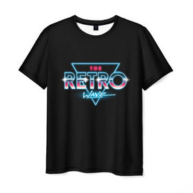 Мужская футболка 3D с принтом The Retro Wave в Новосибирске, 100% полиэфир | прямой крой, круглый вырез горловины, длина до линии бедер | 80 | cyber | game | hotline | hotlinemiami | maiami | music | outrun | retro | retrowave | synth | synthwave | игра | кибер | ретро