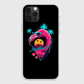 Чехол для iPhone 12 Pro Max с принтом Flamingo в Новосибирске, Силикон |  | Тематика изображения на принте: 80 | cyber | flamingo | game | hotline | maiami | music | outrun | retro | retrowave | synth | synthwave | игра | кибер | ретро | фламинго