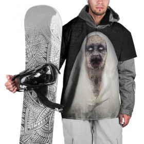 Накидка на куртку 3D с принтом Страшный призрак в Новосибирске, 100% полиэстер |  | halloween | horror | бабка | приведение | призрак | пятница 13 | страшилки | страшная бабка | страшно | ужасы | хоррор | хэллоуин