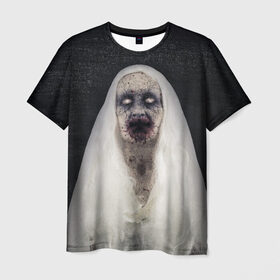 Мужская футболка 3D с принтом Страшный призрак в Новосибирске, 100% полиэфир | прямой крой, круглый вырез горловины, длина до линии бедер | halloween | horror | бабка | приведение | призрак | пятница 13 | страшилки | страшная бабка | страшно | ужасы | хоррор | хэллоуин