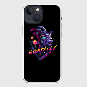 Чехол для iPhone 13 mini с принтом GOATALLY в Новосибирске,  |  | 80 | cyber | game | goat | hotline | hotlinemiami | maiami | music | outrun | retro | retrowave | synth | synthwave | игра | кибер | козел | ретро