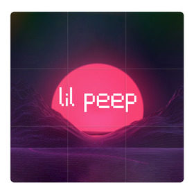 Магнитный плакат 3Х3 с принтом lil peep(Logo) в Новосибирске, Полимерный материал с магнитным слоем | 9 деталей размером 9*9 см | cry baby | lil peep | logo | rap | заход солнца | знаменитости. эмо | известный исполнитель | неон | пип | редактируемое лого | реп | розоватый оттенок | рок | рэп | яркий фон
