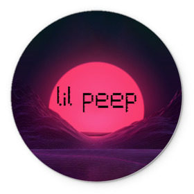 Коврик для мышки круглый с принтом lil peep(Black Logo) в Новосибирске, резина и полиэстер | круглая форма, изображение наносится на всю лицевую часть | cry baby | lil peep | logo | rap | заход солнца | знаменитости. эмо | известный исполнитель | неон | пип | редактируемое лого | реп | розоватый оттенок | рок | рэп | яркий фон