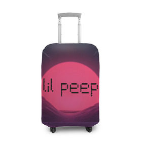 Чехол для чемодана 3D с принтом lil peep(Black Logo) в Новосибирске, 86% полиэфир, 14% спандекс | двустороннее нанесение принта, прорези для ручек и колес | cry baby | lil peep | logo | rap | заход солнца | знаменитости. эмо | известный исполнитель | неон | пип | редактируемое лого | реп | розоватый оттенок | рок | рэп | яркий фон