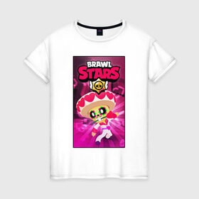Женская футболка хлопок с принтом Brawl Stars в Новосибирске, 100% хлопок | прямой крой, круглый вырез горловины, длина до линии бедер, слегка спущенное плечо | brawl | brawl stars | crow | leon | stars | бравл | бравл старс | браво старс | игра | компьютерная | кров | леон | онлайн | старс