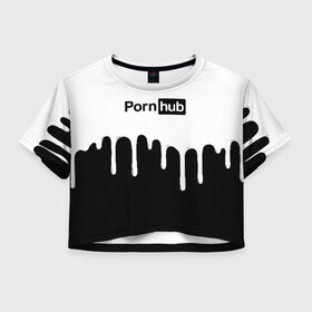 Женская футболка Crop-top 3D с принтом PornHub в Новосибирске, 100% полиэстер | круглая горловина, длина футболки до линии талии, рукава с отворотами | brazzers | pron | бразерс | браззерс | любовь | сайт | сэкс
