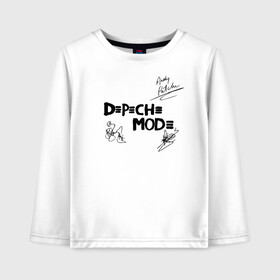 Детский лонгслив хлопок с принтом Depeche Mode в Новосибирске, 100% хлопок | круглый вырез горловины, полуприлегающий силуэт, длина до линии бедер | depeche mode | альтернативный | вестник моды | депеш мод | депешмод | дэйв гаан | индастриал | мартин гор | музыка | новая волна | роза | рок | синти поп | электроник | энди флетчер