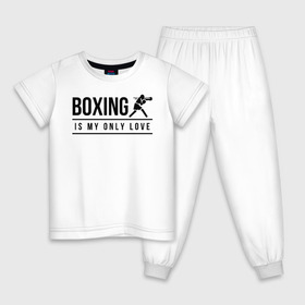Детская пижама хлопок с принтом Boxing (двухсторонняя) в Новосибирске, 100% хлопок |  брюки и футболка прямого кроя, без карманов, на брюках мягкая резинка на поясе и по низу штанин
 | Тематика изображения на принте: boxing | my life | бокс | моя жизнь