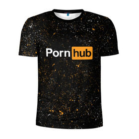 Мужская футболка 3D спортивная с принтом PornHub в Новосибирске, 100% полиэстер с улучшенными характеристиками | приталенный силуэт, круглая горловина, широкие плечи, сужается к линии бедра | hub | хаб
