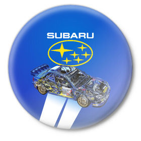 Значок с принтом Subaru в Новосибирске,  металл | круглая форма, металлическая застежка в виде булавки | Тематика изображения на принте: sti | subaru | subaru impreza | subaru impreza wrx sti | subaru sti | субару | субару импреза