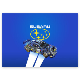 Поздравительная открытка с принтом Subaru в Новосибирске, 100% бумага | плотность бумаги 280 г/м2, матовая, на обратной стороне линовка и место для марки
 | sti | subaru | subaru impreza | subaru impreza wrx sti | subaru sti | субару | субару импреза