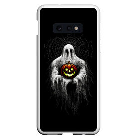 Чехол для Samsung S10E с принтом Halloween в Новосибирске, Силикон | Область печати: задняя сторона чехла, без боковых панелей | 19 | 2019 | cat | ghost | halloween | ведьма | динозавр | кости | кошка | ночь | паук | приведение | призрак | скелет | тыква | тьма | ужас | хелловин | хеллоувин | хэллоуин | череп