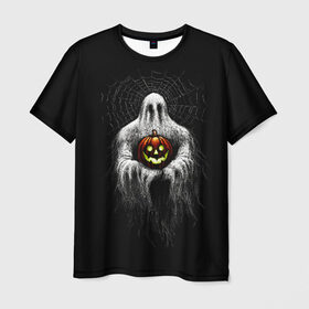 Мужская футболка 3D с принтом Halloween в Новосибирске, 100% полиэфир | прямой крой, круглый вырез горловины, длина до линии бедер | 19 | 2019 | cat | ghost | halloween | ведьма | динозавр | кости | кошка | ночь | паук | приведение | призрак | скелет | тыква | тьма | ужас | хелловин | хеллоувин | хэллоуин | череп