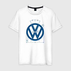 Мужская футболка хлопок с принтом Volkswagen в Новосибирске, 100% хлопок | прямой крой, круглый вырез горловины, длина до линии бедер, слегка спущенное плечо. | golf | golf gti | volkswagen | вольксваген | фолькс ваген | фольксваген