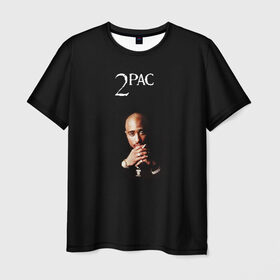 Мужская футболка 3D с принтом 2Pac в Новосибирске, 100% полиэфир | прямой крой, круглый вырез горловины, длина до линии бедер | Тематика изображения на принте: 2pac | all eyez on me | thug life | tupac | tupac shakur | тупак