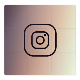 Магнитный плакат 3Х3 с принтом instagram(simple logo) в Новосибирске, Полимерный материал с магнитным слоем | 9 деталей размером 9*9 см | instagram | logo | инстаграм | лого | мягкие цвета | приложение | простая картинка | фотоаппарат | черная картинка | черный | черный значок | черный цвет