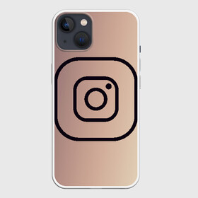 Чехол для iPhone 13 с принтом instagram(simple logo) в Новосибирске,  |  | instagram | logo | инстаграм | лого | мягкие цвета | приложение | простая картинка | фотоаппарат | черная картинка | черный | черный значок | черный цвет