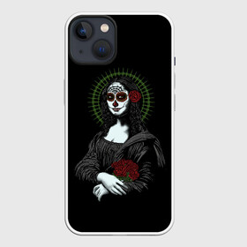 Чехол для iPhone 13 с принтом Mona Lisa   Santa Muerte в Новосибирске,  |  | Тематика изображения на принте: dead | death | lisa | mona | muerte | muertos | santa | день | искуство | картина | лиза | мона | муэрте | муэртес | муэртос | роза | розы | санта | тату | татуировка | цветы | череп
