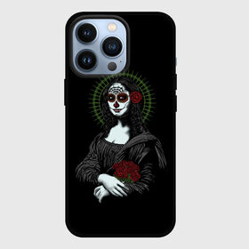 Чехол для iPhone 13 Pro с принтом Mona Lisa   Santa Muerte в Новосибирске,  |  | Тематика изображения на принте: dead | death | lisa | mona | muerte | muertos | santa | день | искуство | картина | лиза | мона | муэрте | муэртес | муэртос | роза | розы | санта | тату | татуировка | цветы | череп
