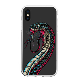 Чехол для iPhone XS Max матовый с принтом Viper в Новосибирске, Силикон | Область печати: задняя сторона чехла, без боковых панелей | animals | art | poison | snake | venom | venomous | viper | арт | гадюка | животное | животные | змеи | змей | змея | картинка | картинки | прикольная | прикольные | яд | ядовитая | ядовитый