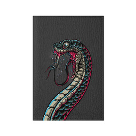 Обложка для паспорта матовая кожа с принтом Viper в Новосибирске, натуральная матовая кожа | размер 19,3 х 13,7 см; прозрачные пластиковые крепления | animals | art | poison | snake | venom | venomous | viper | арт | гадюка | животное | животные | змеи | змей | змея | картинка | картинки | прикольная | прикольные | яд | ядовитая | ядовитый