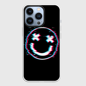 Чехол для iPhone 13 Pro с принтом Glitch Smile в Новосибирске,  |  | Тематика изображения на принте: art | glitch | smile | арт | глитч | глич | картинка | картинки | мода | прикольная | прикольные | смайл | смайли | смайлик | тренд | тренды