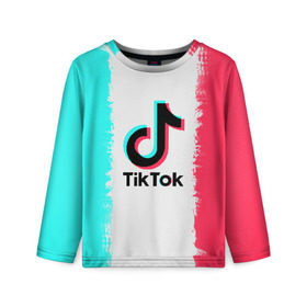 Детский лонгслив 3D с принтом TIKTOK в Новосибирске, 100% полиэстер | длинные рукава, круглый вырез горловины, полуприлегающий силуэт
 | tik | tik tok | tiktok | tok | тик | тик ток | тикток | ток