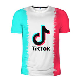 Мужская футболка 3D спортивная с принтом TIKTOK в Новосибирске, 100% полиэстер с улучшенными характеристиками | приталенный силуэт, круглая горловина, широкие плечи, сужается к линии бедра | tik | tik tok | tiktok | tok | тик | тик ток | тикток | ток