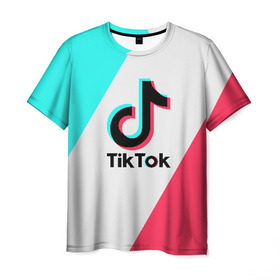 Мужская футболка 3D с принтом TIKTOK в Новосибирске, 100% полиэфир | прямой крой, круглый вырез горловины, длина до линии бедер | Тематика изображения на принте: tik | tik tok | tiktok | tok | тик | тик ток | тикток | ток